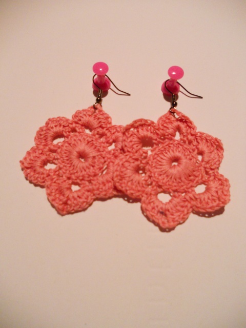 Orecchini in cotone rosa